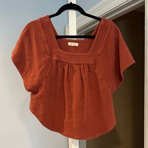 Madewell Rust Square Neck Women's Top